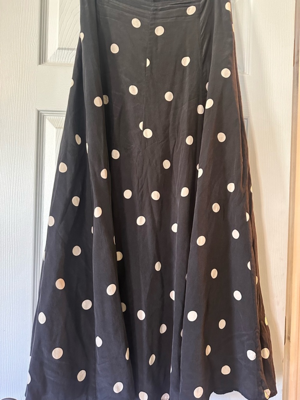 Sézane Ecru Polka Dot Midi Skirt - Black with Ecru Dots - Picture 3 of 5